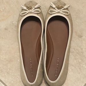 Beige and White Coach Flats- Size 10 New